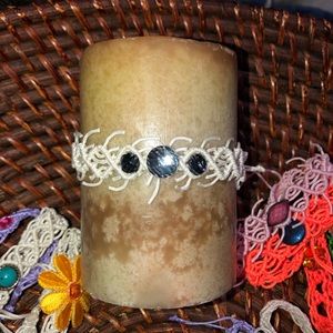 Candle decor lace wreath adjustable crystal NEW